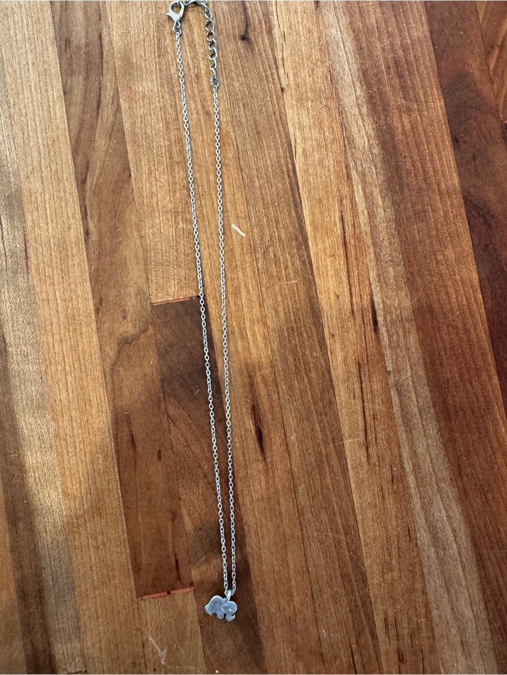 Delicate Silver Elephant Pendant Necklace